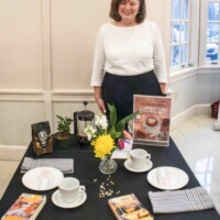 Hilary Sullivan from the Framingham Public Library's guest was Theo Coyle, author of the Coffee House Mysteries