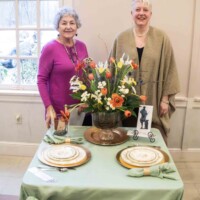 Pinefield Garden Club members Judy Wester, Aimee Siers and Carolyn Balinska depicted American sculptor Theo Alice Ruggles Kitson
